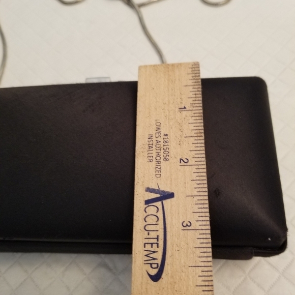 Chic Black Clutch with Silver Chain Bechamel Black Clutch Hard Case 7 X 3 X 2 - Picture 3 of 9